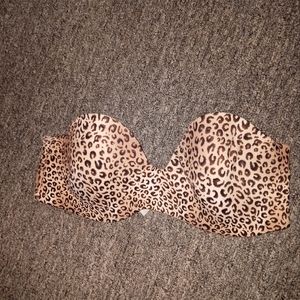 Gillan and O'Malley Leopard print strapless bra size 34B